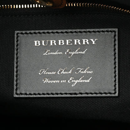 Burberry House Check Grainy Calfskin Medium Banner Tote Brown 7 of 16