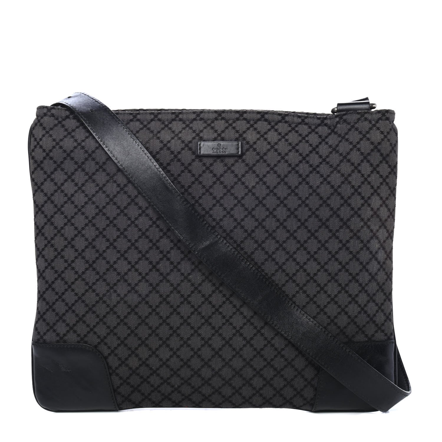 Gucci Diamante Flat Messenger Bag Black 1 of 4