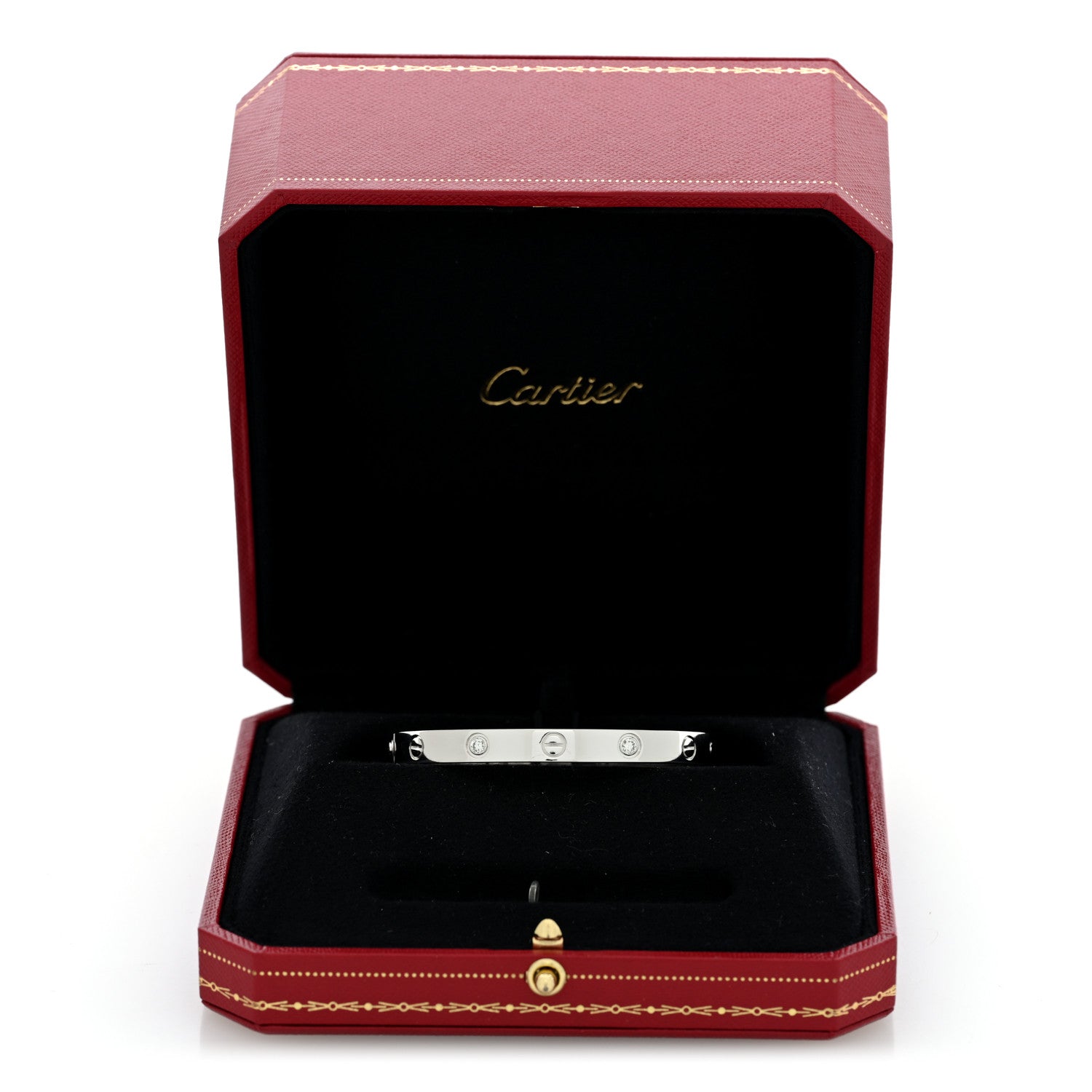Cartier 18K White Gold 4 Diamond LOVE Bracelet 16 6 of 6