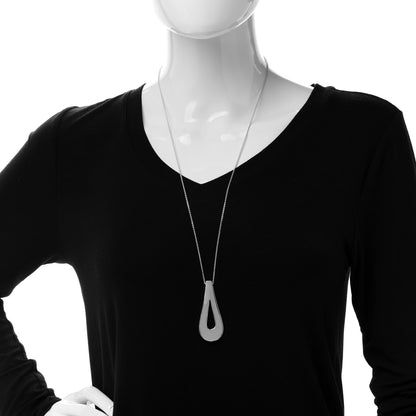 Tiffany Sterling Silver Blue Sapphire Large Loop Pendant Necklace 2 of 7