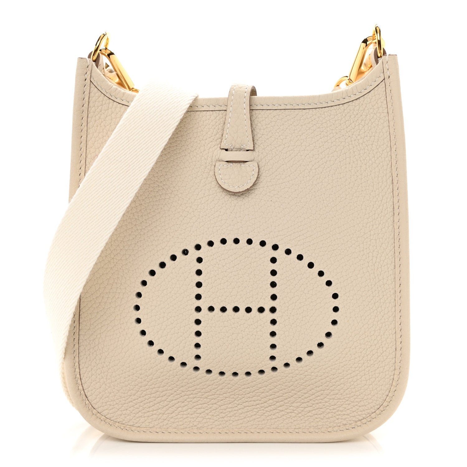 Hermes Taurillon Clemence Evelyne TPM Craie 1 of 9