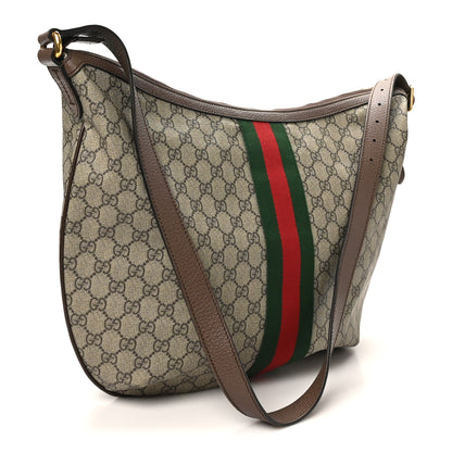 Gucci GG Supreme Monogram Web Ophidia Half Moon Hobo Brown 3 of 10
