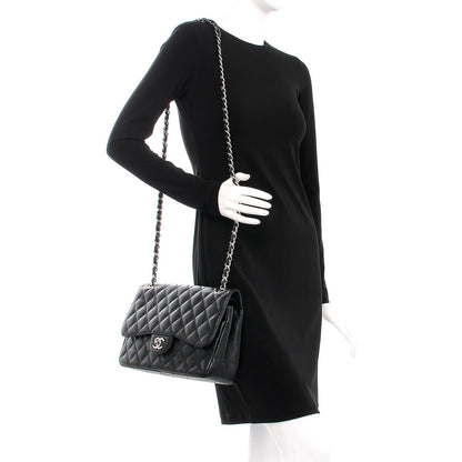 Chanel Caviar Quilted Jumbo Double Flap Black 2 of 11