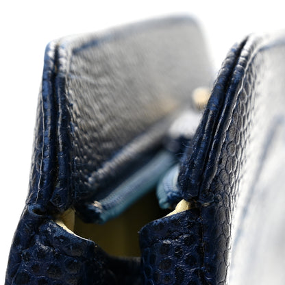 Chanel Caviar Timeless CC Cosmetic Pouch Blue 10 of 11