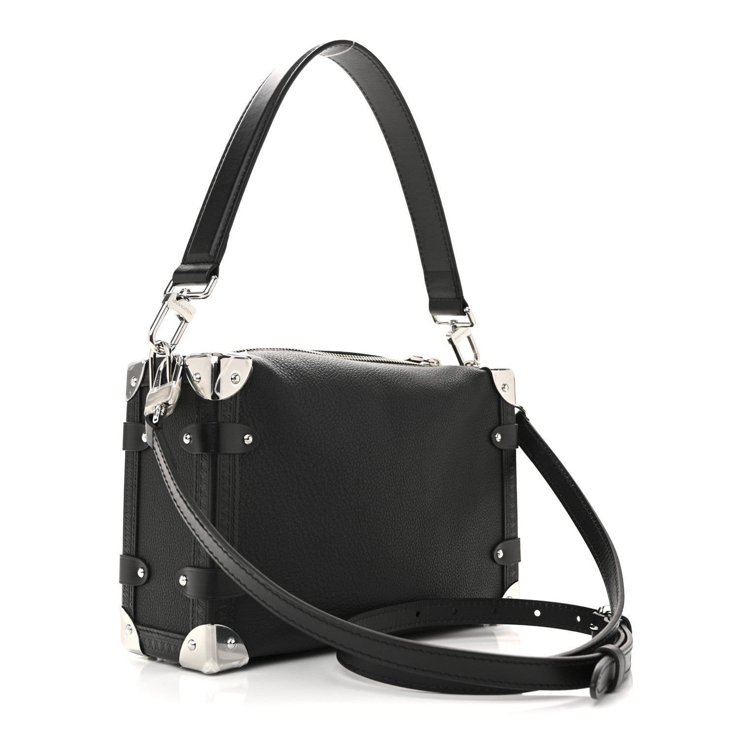 Louis Vuitton Calfskin Side Trunk MM Black 3 of 10