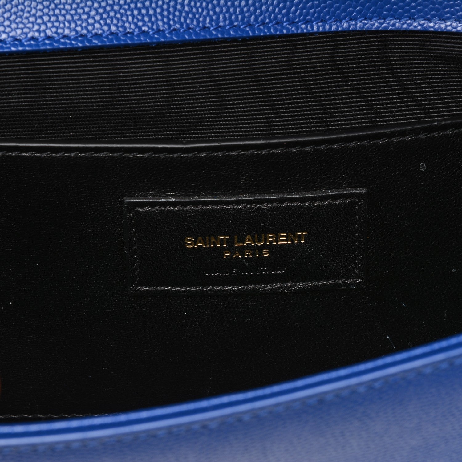 Saint Laurent Grain De Poudre Classic Monogram Clutch Royal Blue 14 of 14