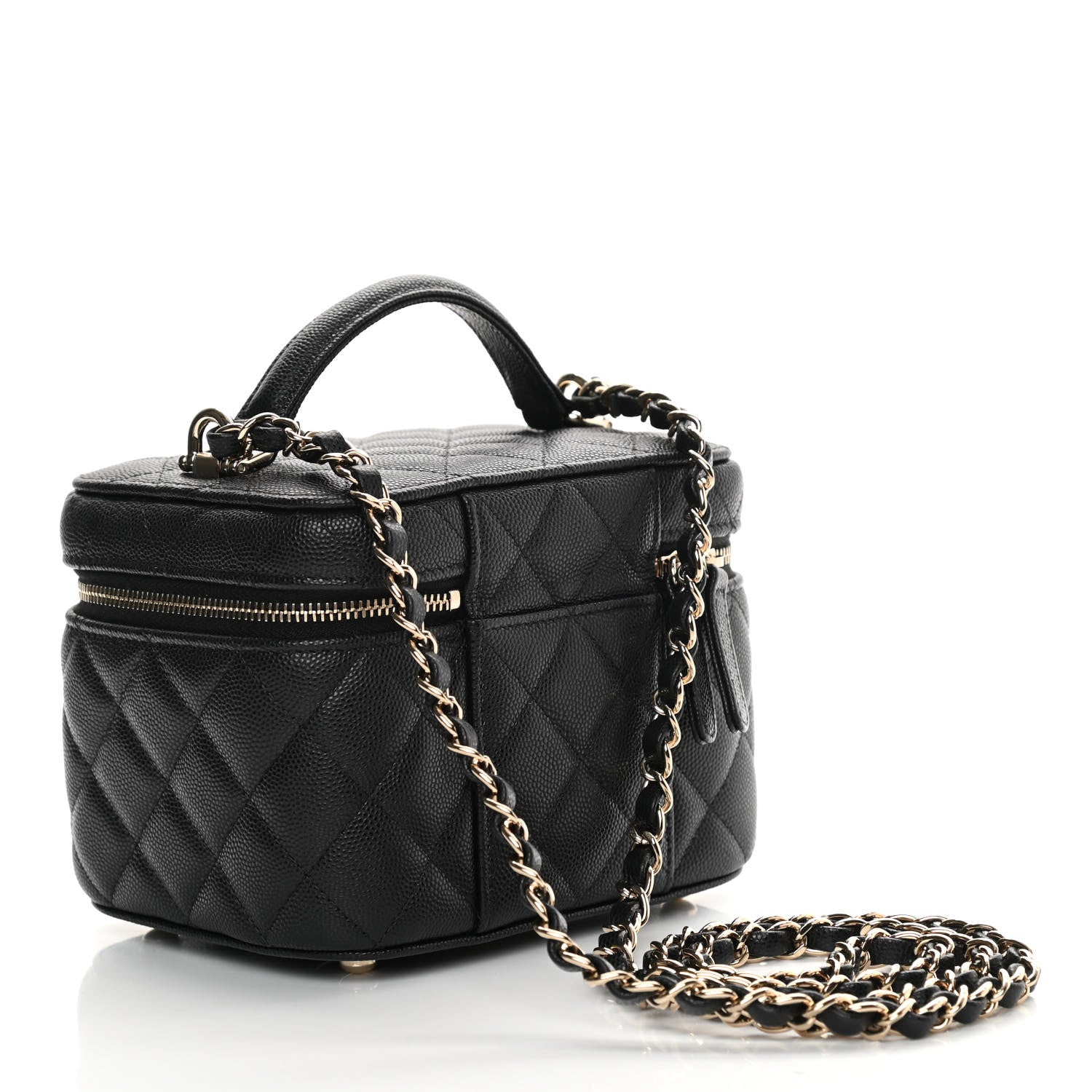 Chanel Caviar Quilted Small Top Handle Vanity Case With Chain Black 3 of 11