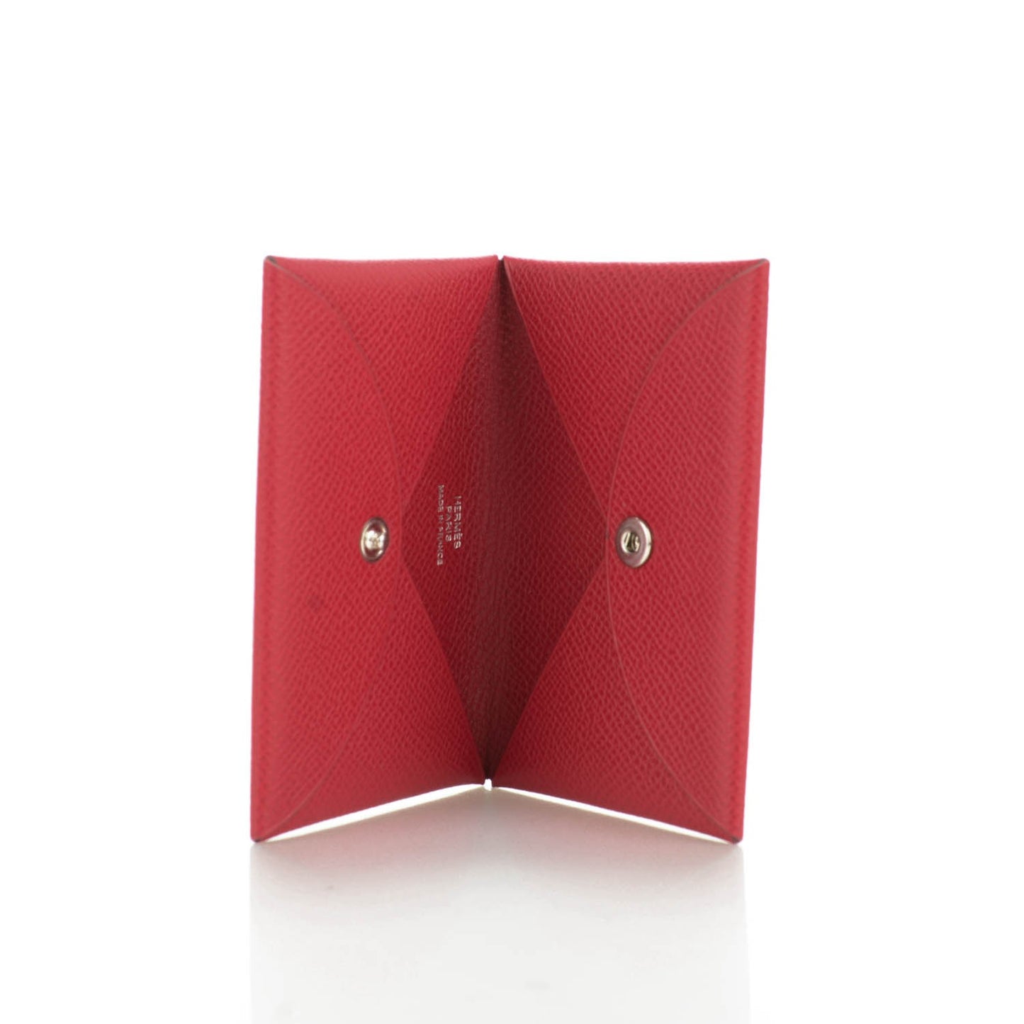Epsom Calvi Card Case Rouge Garance
