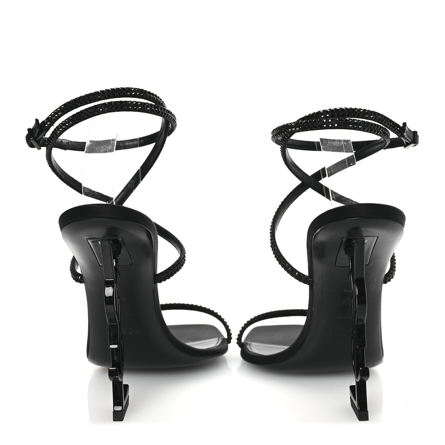 Satin Crystal Opyum 110 Sandals 42 Black