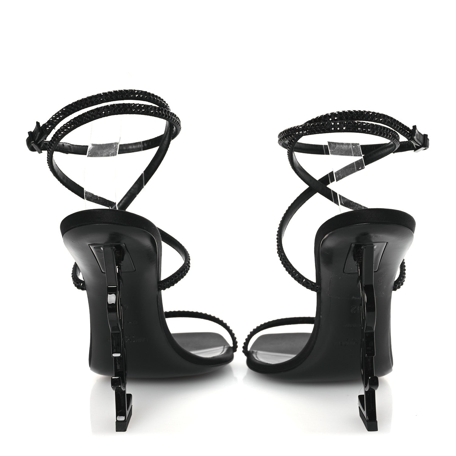 Saint Laurent Satin Crystal Opyum 110 Sandals 42 Black 6 of 11