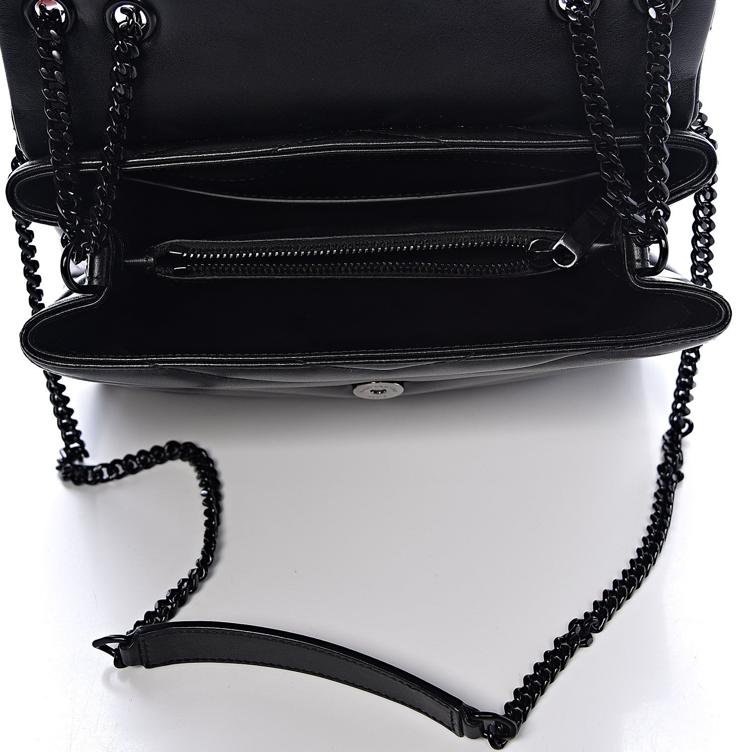 Saint Laurent Calfskin Y Quilted Monogram Small Loulou Chain Satchel Black 5 of 10