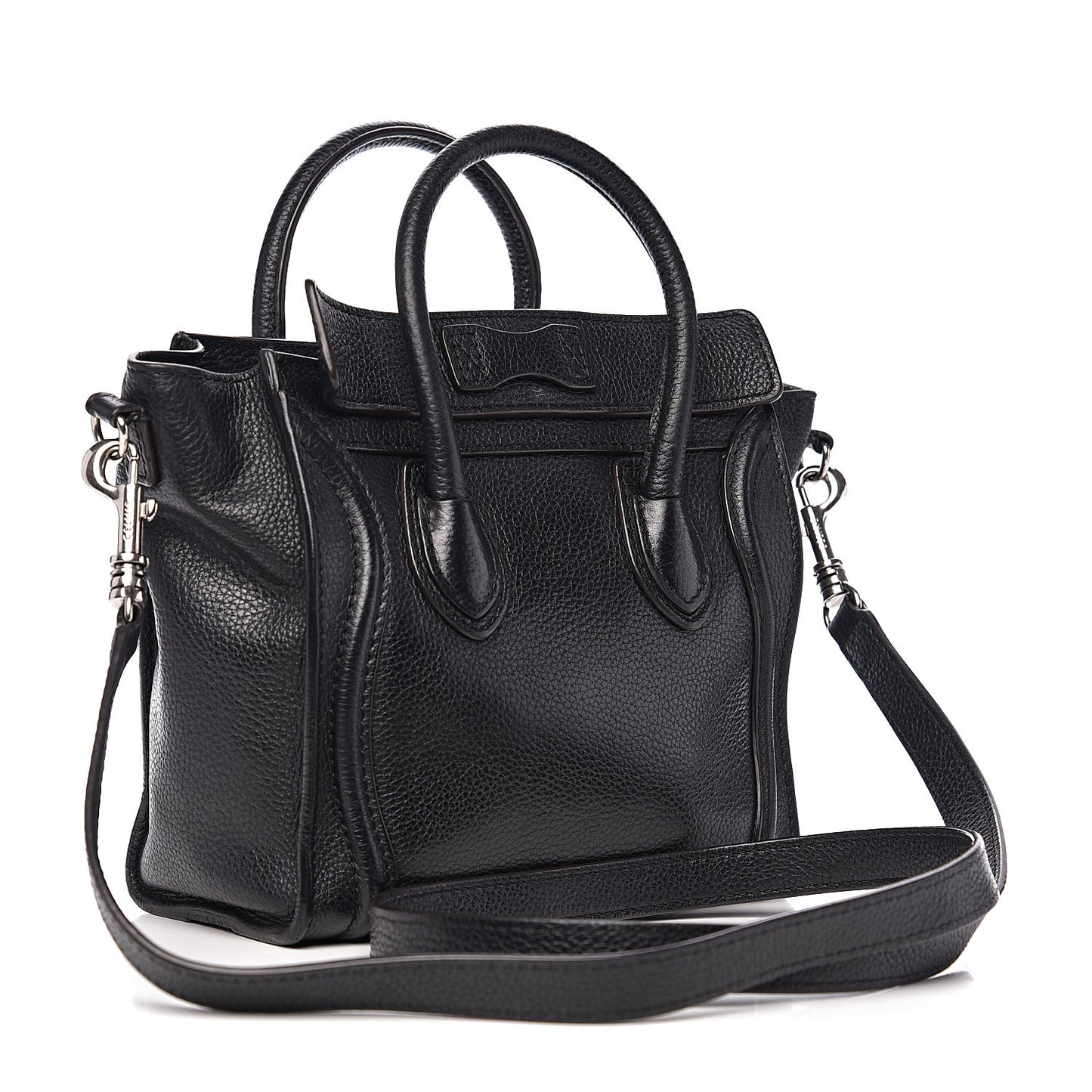 Drummed Calfskin Nano Luggage Black
