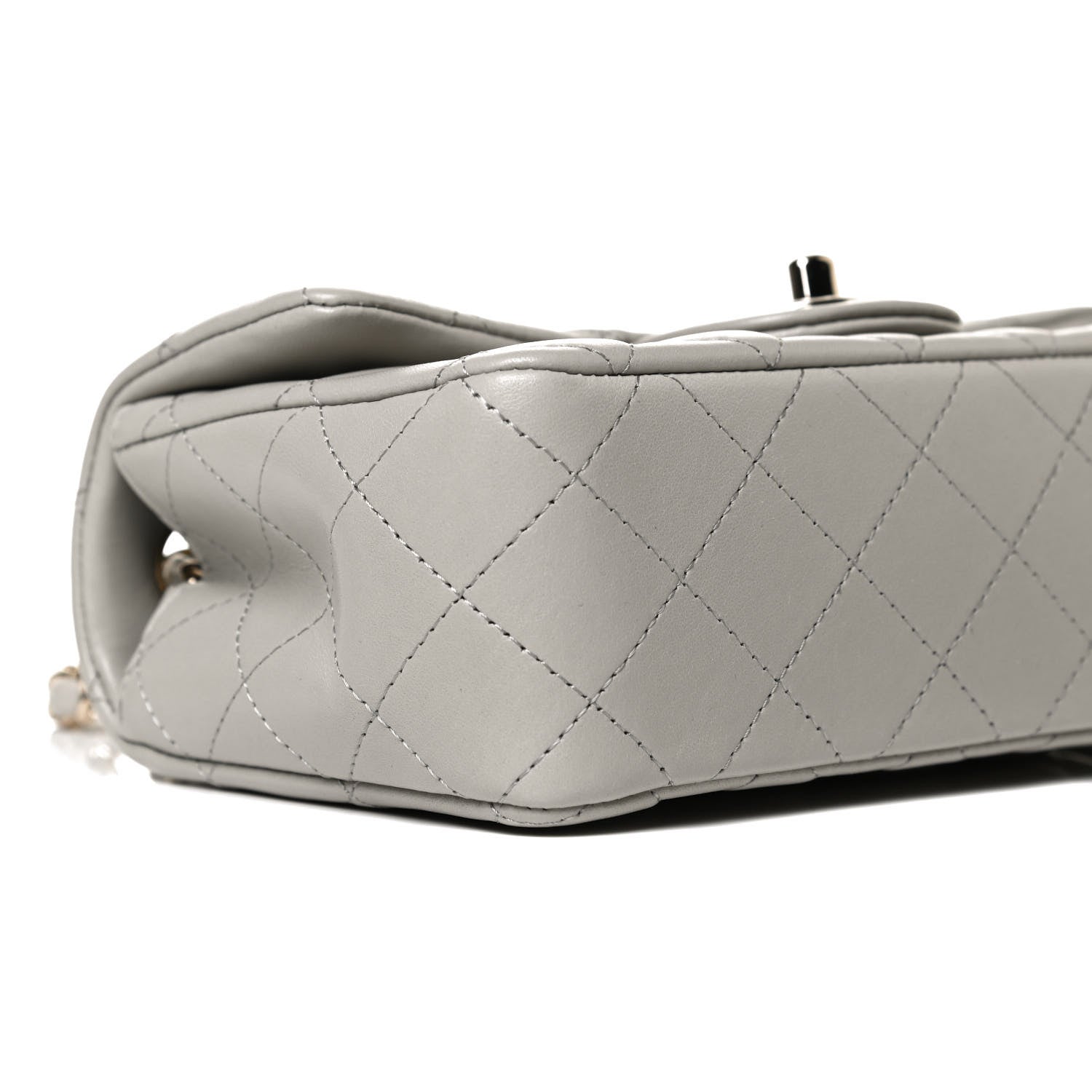 Chanel Lambskin Quilted Mini Rectangular Flap Grey 8 of 11