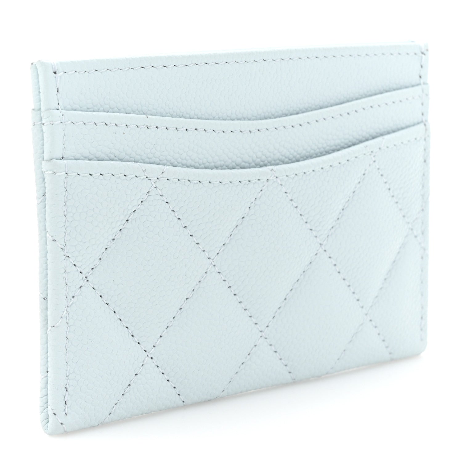 Chanel Caviar Quilted Card Holder Light Blue 3 of 9