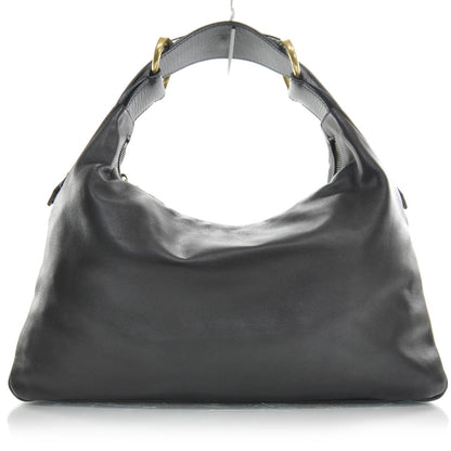 Gucci Leather Medium Horsebit Chain Hobo Black 1 of 8