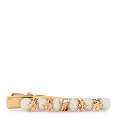 Louis Vuitton Metal Minigram Pearl Barrette Gold 1 of 3