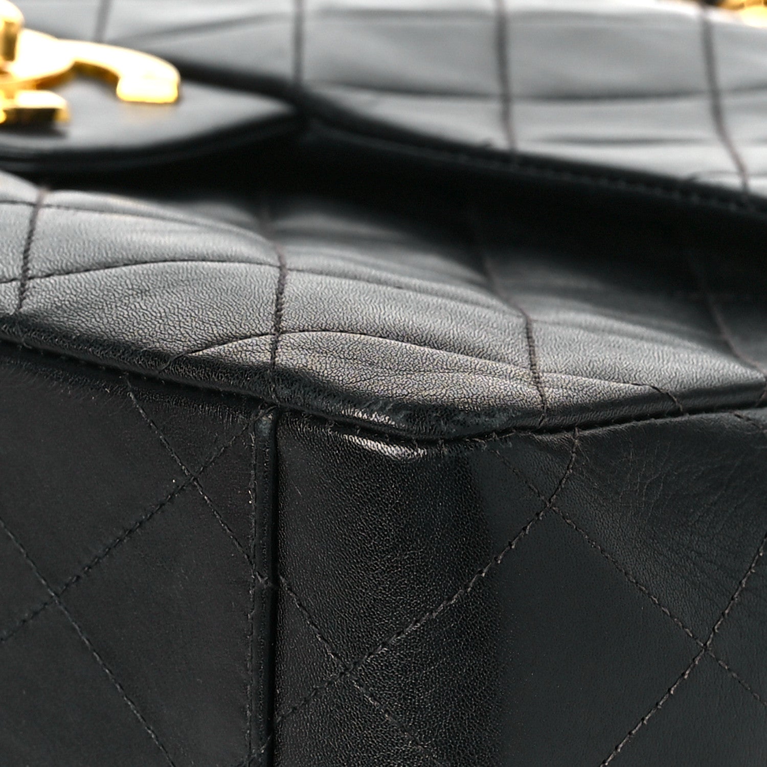 Chanel Lambskin Quilted XL Jumbo Single Flap Black 9 of 11