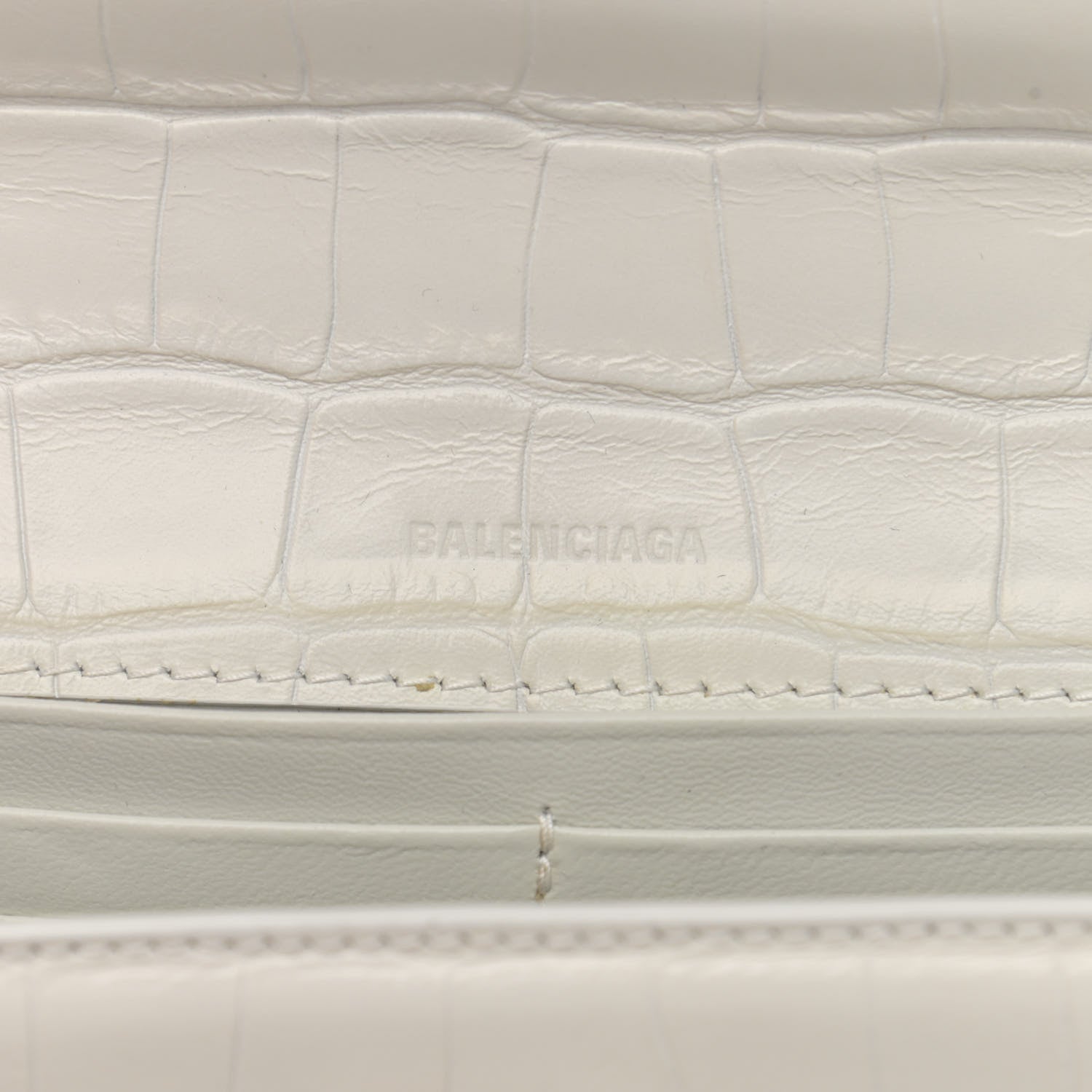 Balenciaga Extra Supple Calfskin Crocodile Embossed Gossip Chain Bag XS White 6 of 13