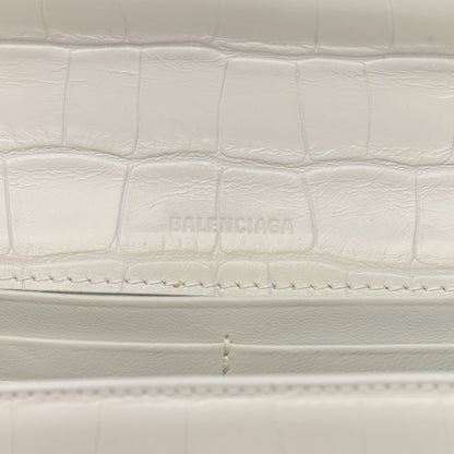 Balenciaga Extra Supple Calfskin Crocodile Embossed Gossip Chain Bag XS White 6 of 13
