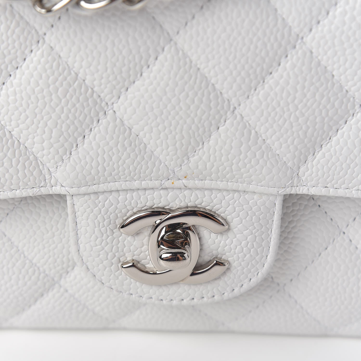 Chanel Caviar Quilted Medium Double Flap White 15 of 21