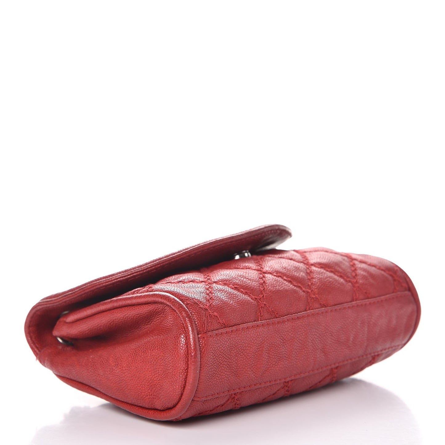 Caviar Stitched Small Flap Red