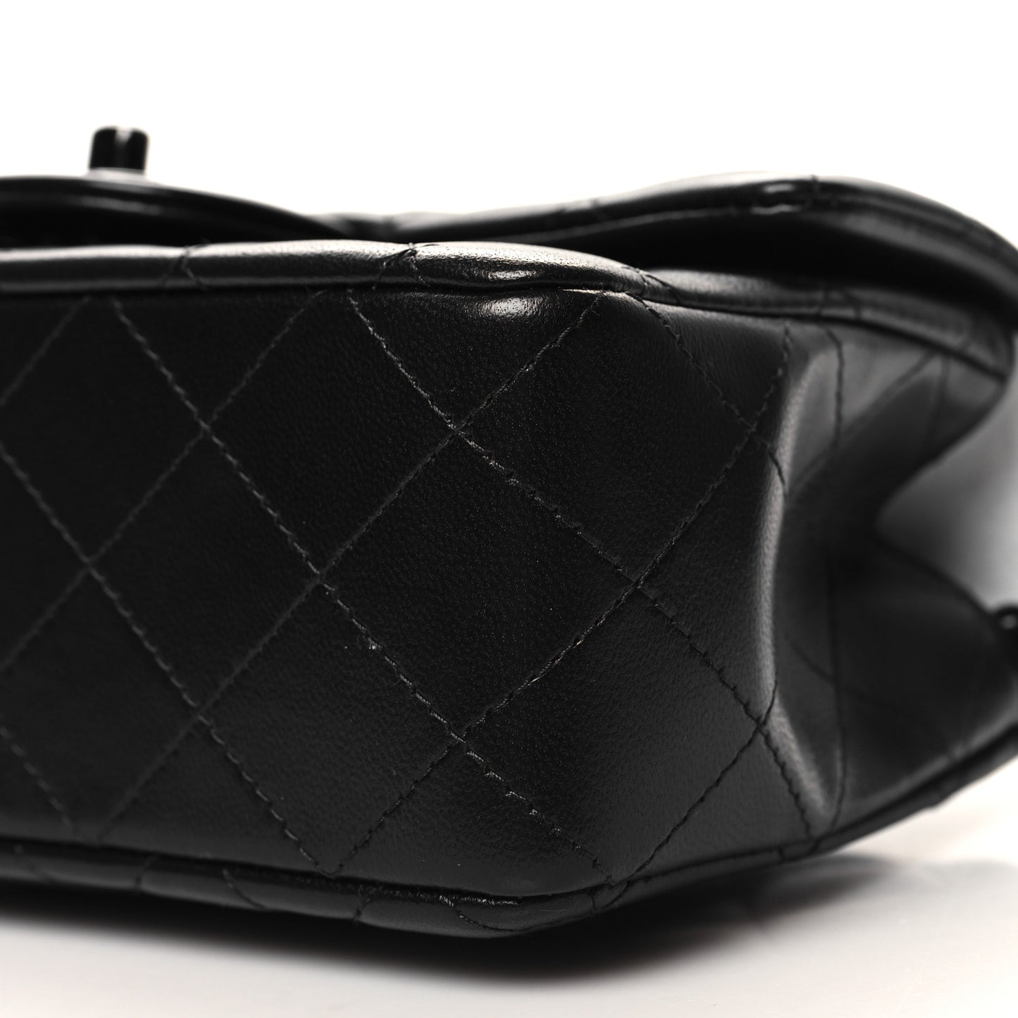 Lambskin Quilted Mini Top Handle Rectangular Flap So Black