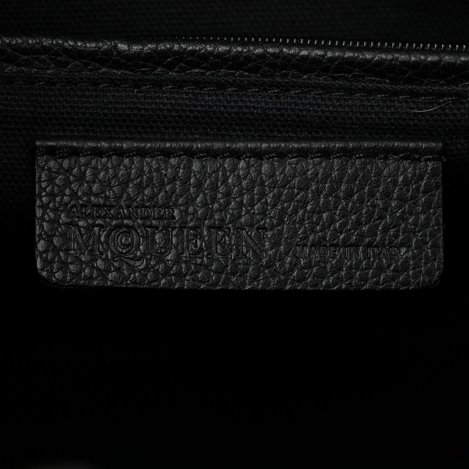 Alexander McQueen Pebbled Calfskin Small Skull Padlock Zip Around Tote Black 6 of 10