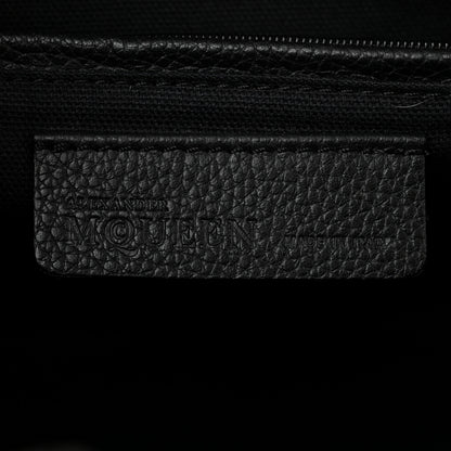 Alexander McQueen Pebbled Calfskin Small Skull Padlock Zip Around Tote Black 6 of 10