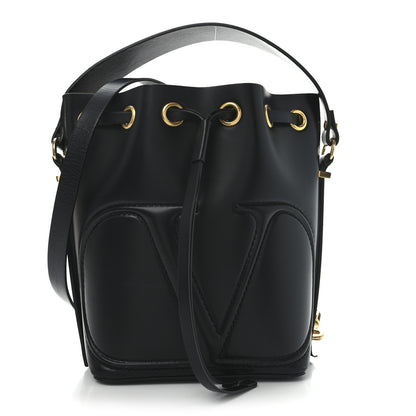 Valentino Garavani Calfskin Vlogo Walk Bucket Bag Black 7 of 9