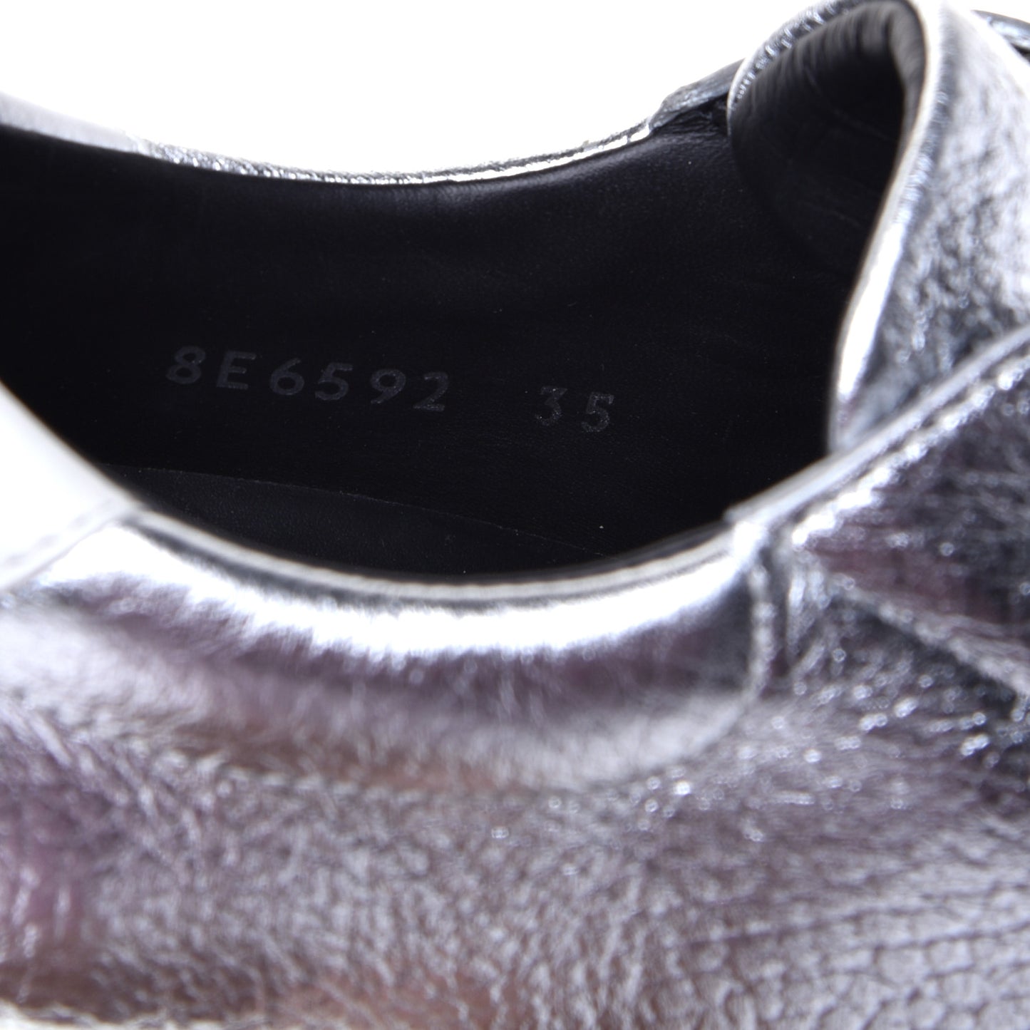 Metallic Vitello Lurex Rockoclick Slip On Sneakers 35 Silver