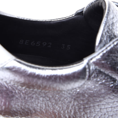 Fendi Metallic Vitello Lurex Rockoclick Slip On Sneakers 35 Silver 8 of 9