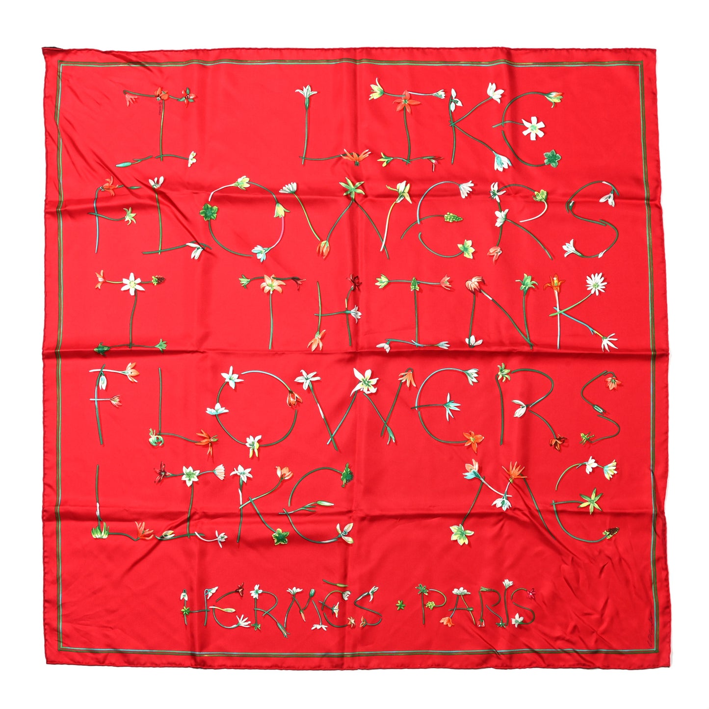 Silk I Like Flowers Scarf 90