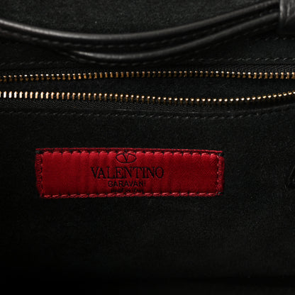 Valentino Garavani Grained Calfskin Rockstud Double Handle Cinch Tote Black 6 of 9