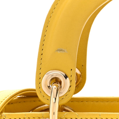 Christian Dior Lambskin Cannage Mini Lady Dior Yellow 12 of 12
