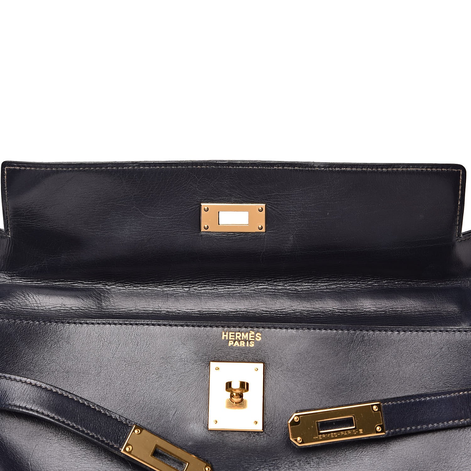 Hermes Box Kelly Retourne 32 Bleu Marine 19 of 33