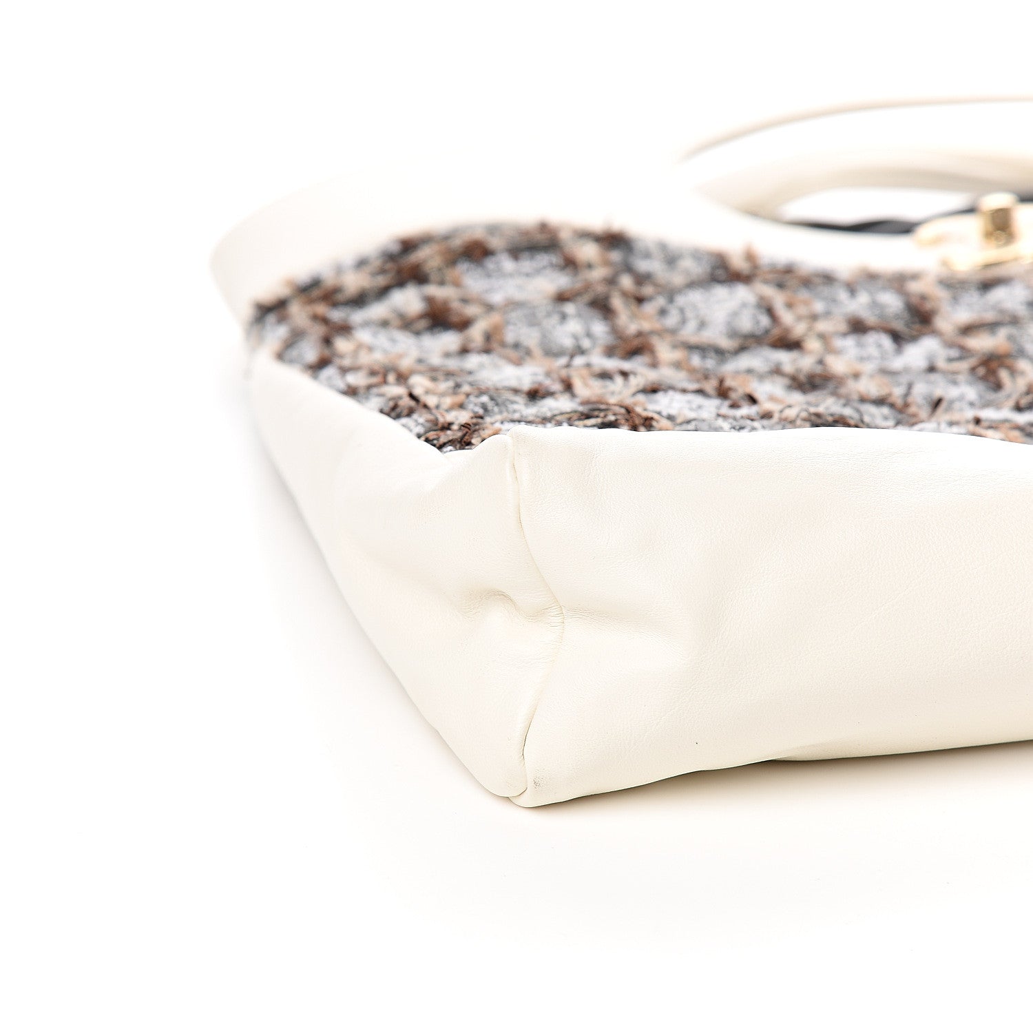 Chanel Tweed Calfskin Quilted Large 31 Shopping Bag White Multicolor 7 of 9