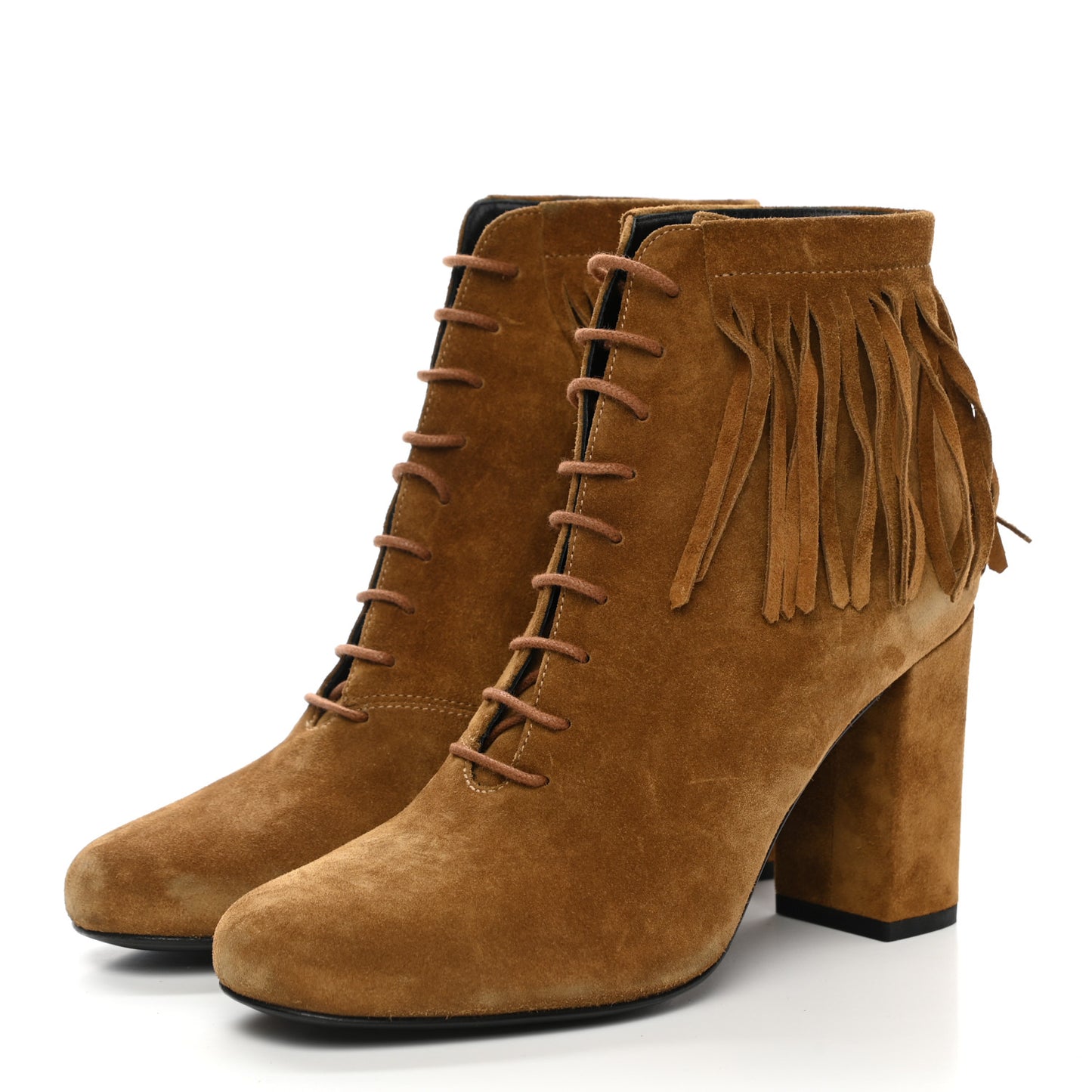 Suede Babies 90 Fringe Ankle Boots 37 Light Tan