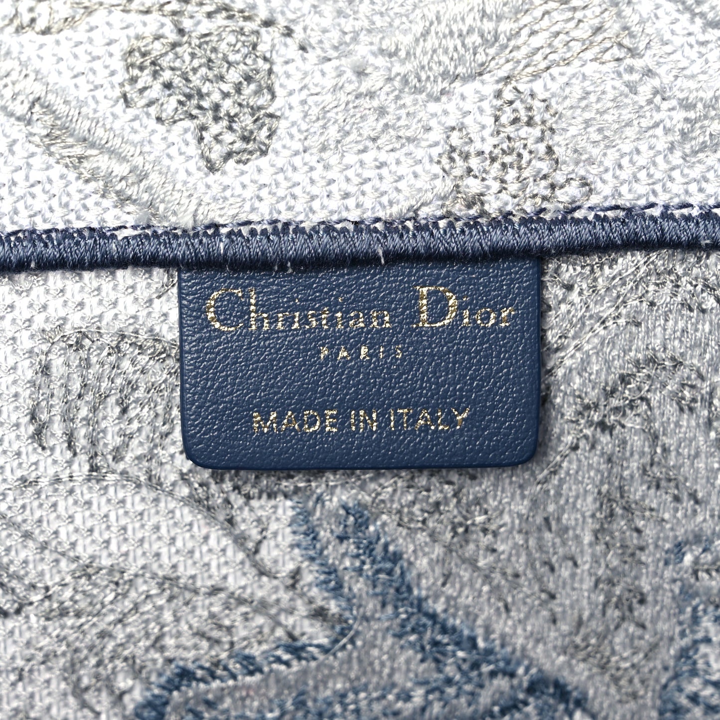 Gradient Canvas Embroidered Large Dioriviera Toile De Jouy Book Tote Blue