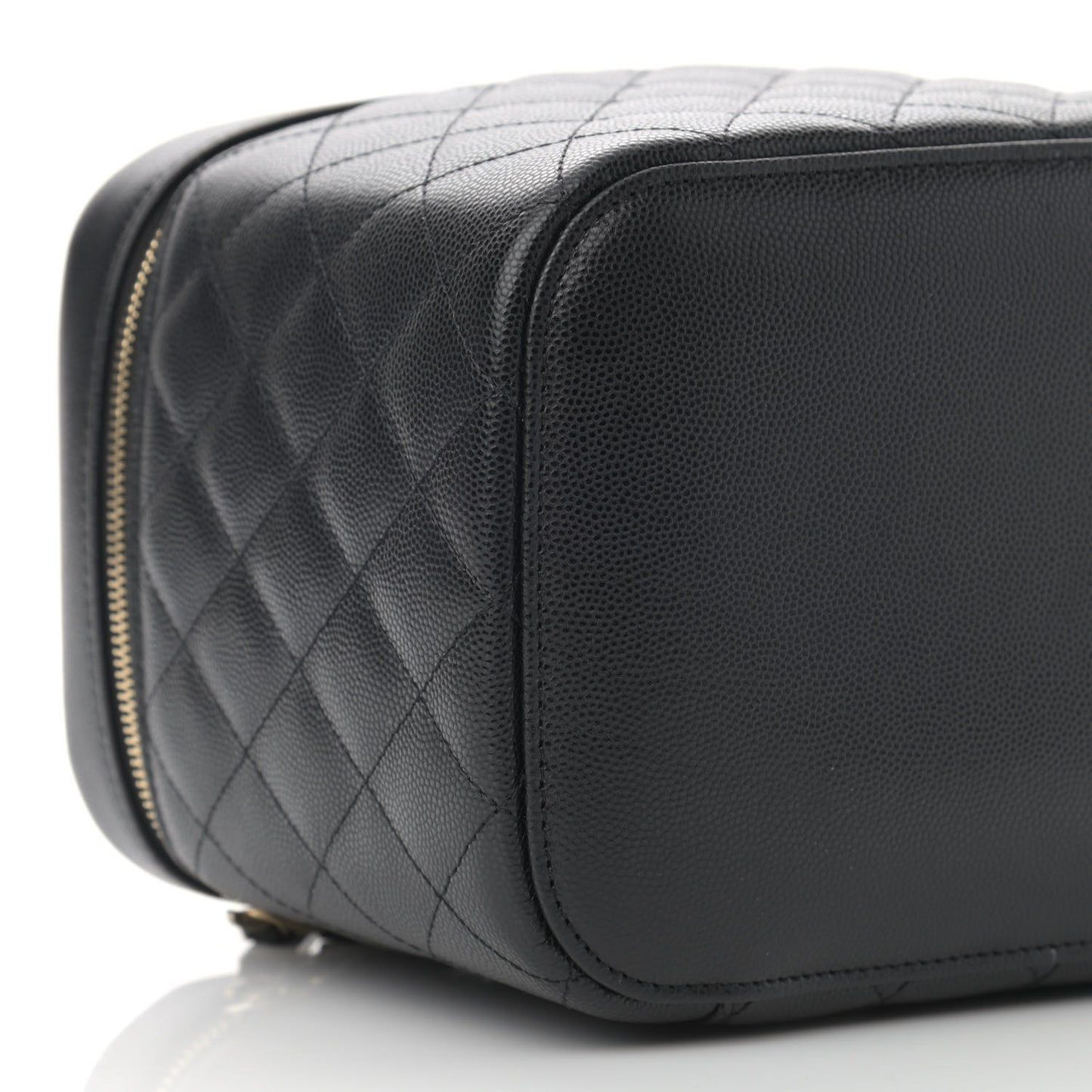 Caviar Quilted Large Vanity Pouch Black