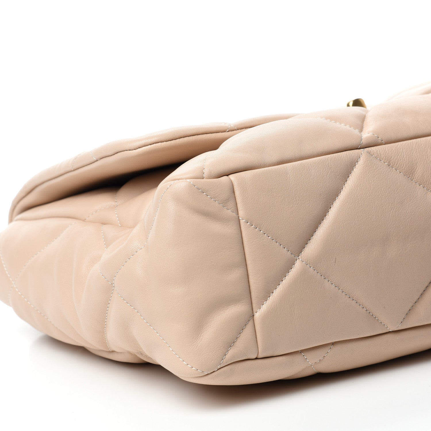 Chanel Lambskin Quilted Maxi Chanel 19 Flap Light Beige 6 of 13