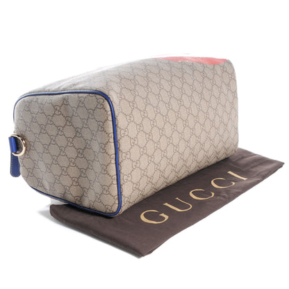 Gucci GG Plus Monogram Medium Boston USA Flag Unicef Duffle Blue 4 of 7