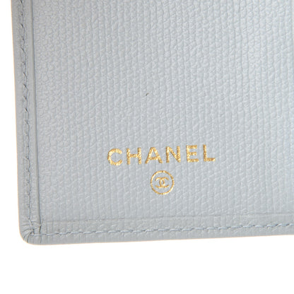 Chanel Grained Calfskin Small CC Button Pocket Agenda Cover Light Blue 6 of 9