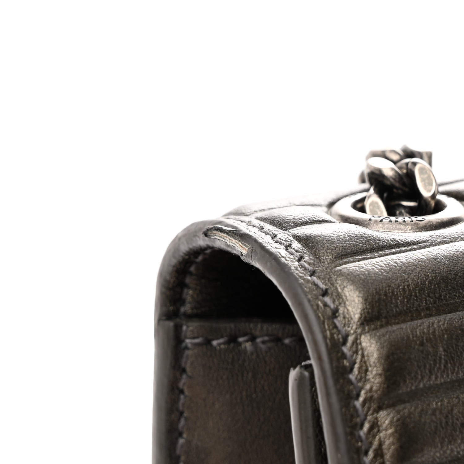 Saint Laurent Ribbed Calfskin Medium Monogram Kate Satchel Anthracite 10 of 11
