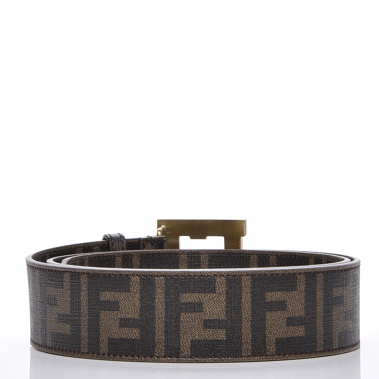 Fendi Coated Canvas FF Buckle Belt 100 40 Tobacco 3 of 5