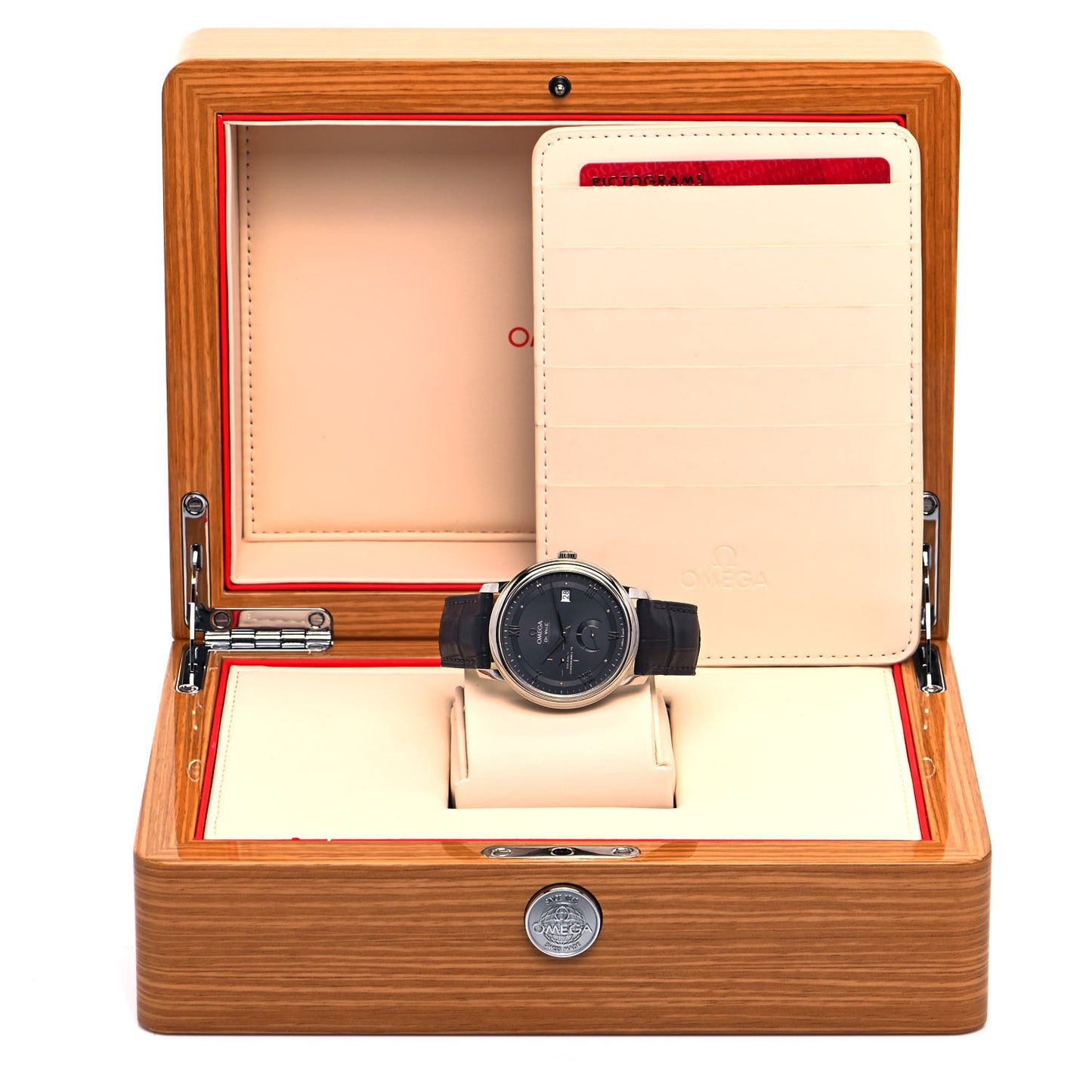 Stainless Steel Alligator 39mm De Ville Co-Axial Automatic Watch Grey 424.13.40.21.06.001