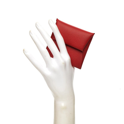 Hermes Epsom Bastia Coin Purse Rouge Casaque 2 of 6