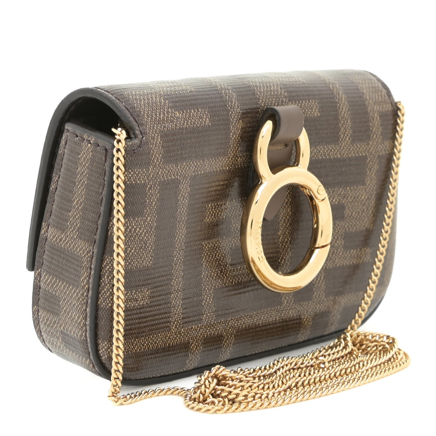 Glazed Fabric FF 1974 Nano Baguette Charm Mogano Panna