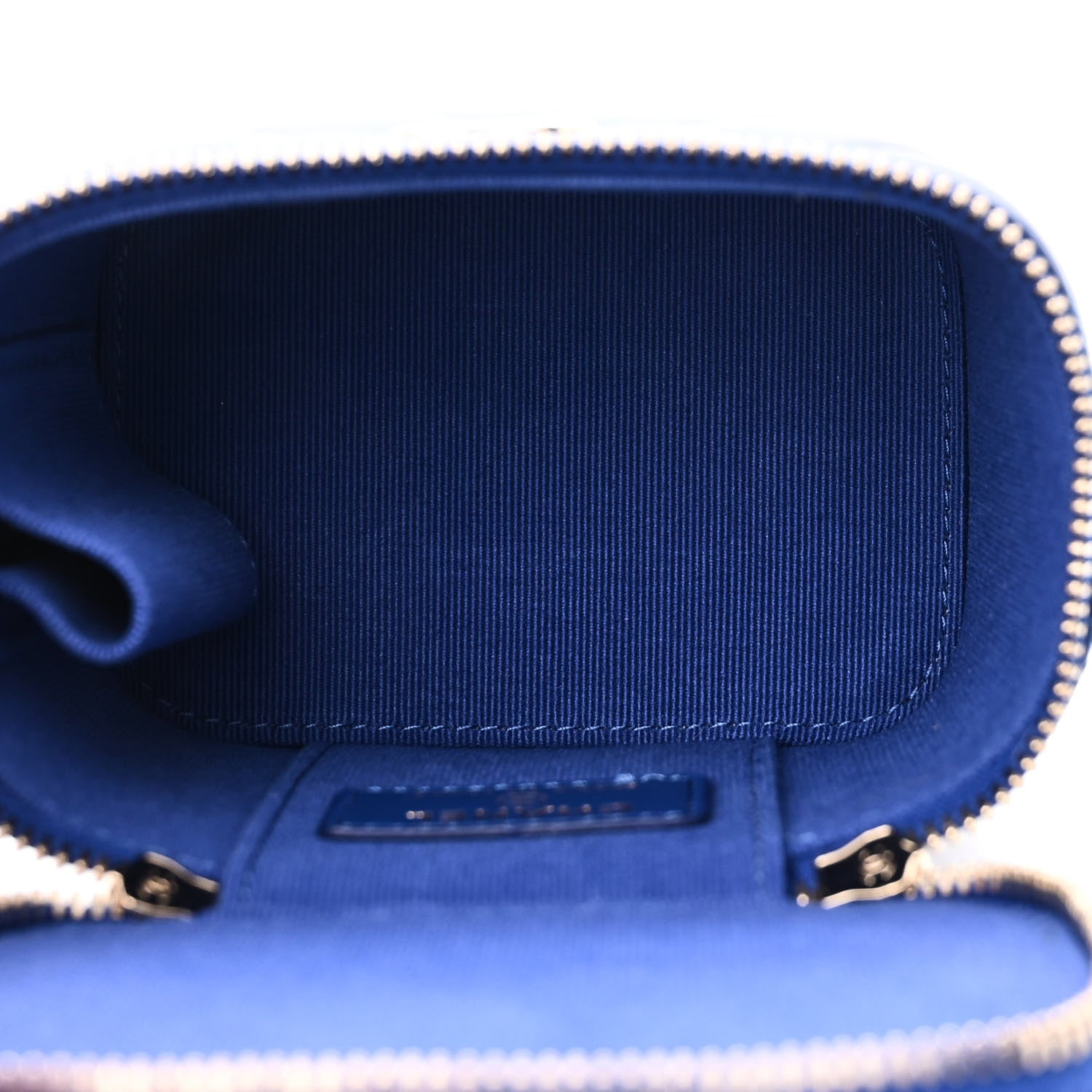 Chanel Lambskin Quilted Top Handle Mini Vanity Case With Chain Blue 5 of 10