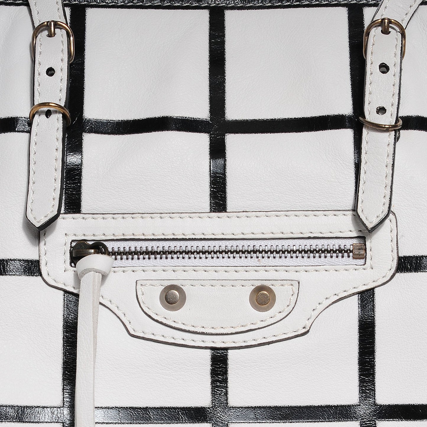 Calfskin Papier Embossed A4 Carreaux Tote