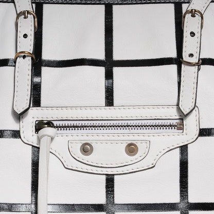 Balenciaga Calfskin Papier Embossed A4 Carreaux Tote 10 of 13